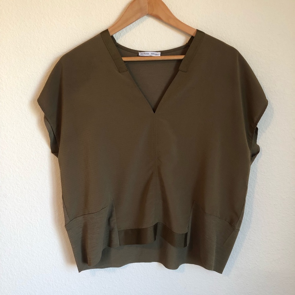 Zara olive green sleeveless top